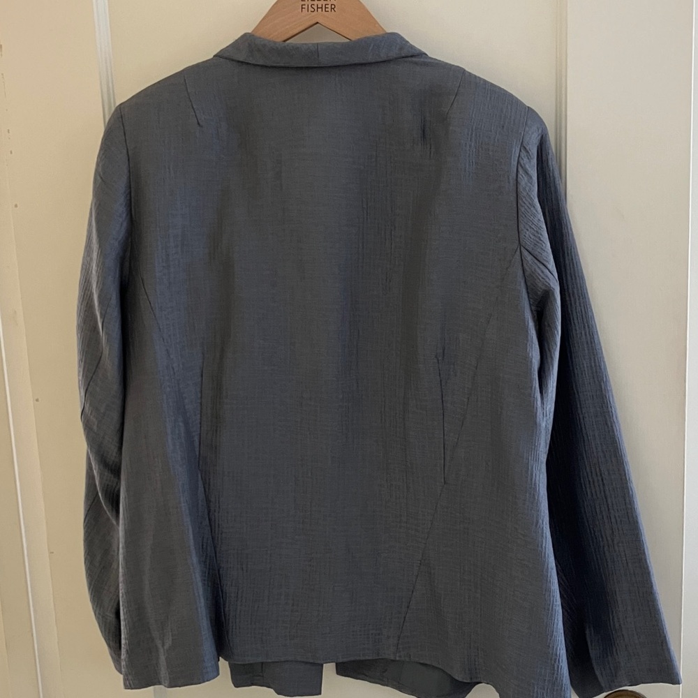 Wonderful Eileen Fisher High Collar Silk Jacket - Picture 4 of 12